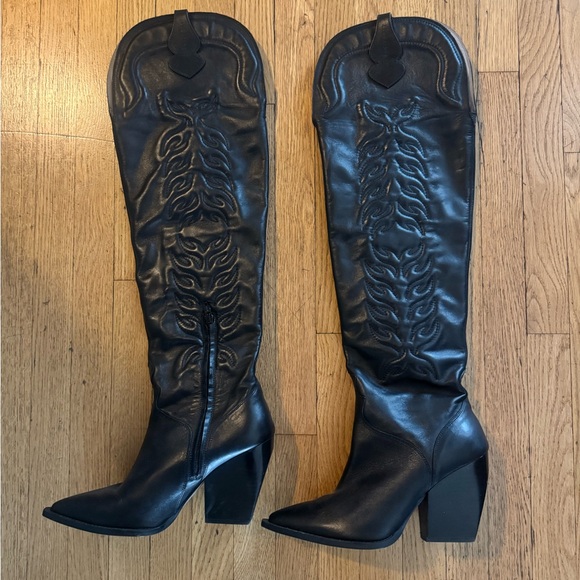 All Saints Shoes - All Saints Black Over the Knee Boots